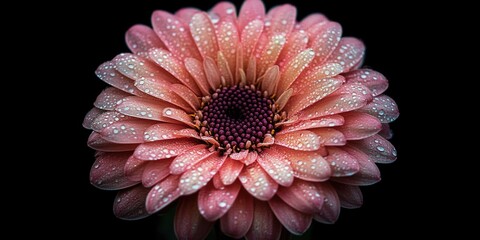 Poster - Pink flower with water droplets