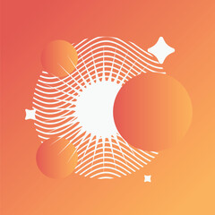 Poster - Abstract Summer Sun Light with Gradient Bubbles Illustration, Orange Color