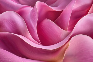 Poster - Soft Pink Petals in Close-Up, Displaying Delicate Textures and Waves