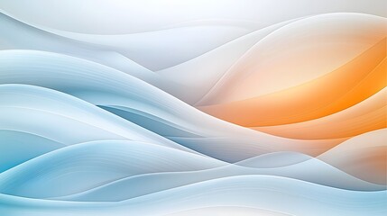 Leinwandbilder - Vibrant and Sophisticated Digital Abstract Featuring Smooth Flowing Waves in Striking Orange Blue and White Color Palette Designed for High Impact Visuals and Creative Design Applications