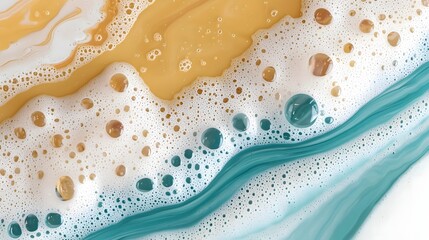 Aufkleber - Captivating Abstract Masterpiece with Ethereal Textures and Swirling Vintage Pigments A digital artwork featuring dreamlike bubbles creamy floating motions and a timeless setting