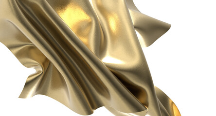 Aufkleber - shiny gold fabric drapes gracefully catching the light luxury and opulence in a single image
