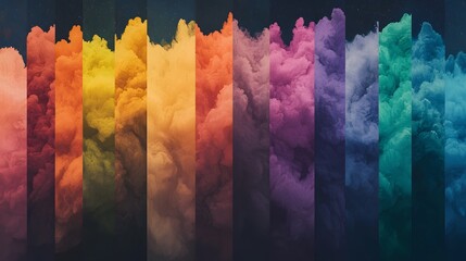 Fototapete - Vibrant abstract rainbow themed backdrop with a blurred color spectrum effect creating a soft
