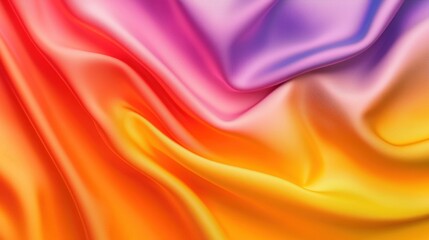 Poster - smooth gradient satin fabric in shades of pink, purple, and orange for backgrounds