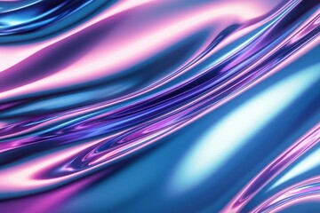 Poster - abstract colorful waves of light in blue and pink tones for modern background design