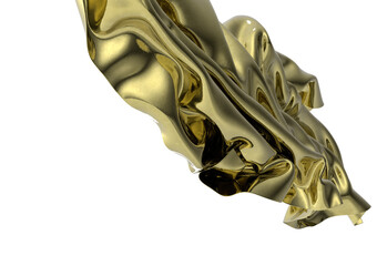 Leinwandbilder - Shiny gold fabric drapes gracefully catching the light Luxury and opulence in a single image