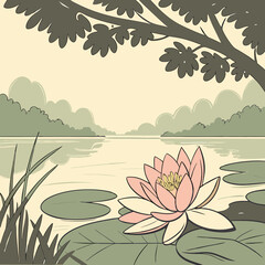 Poster - water lily in the pond