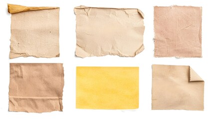 Aufkleber - Rustic torn note paper label with vibrant colored tape and a weathered grunge effect providing an old school office vibe suitable for creative displays and designs