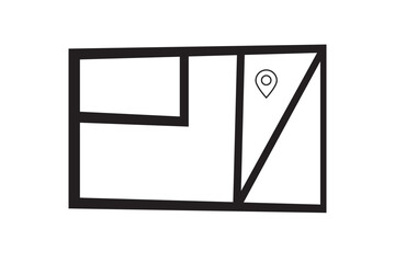 Poster - navigation path pin icon sign vector