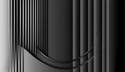 Poster - Abstract grayscale background with vertical lines and curves.