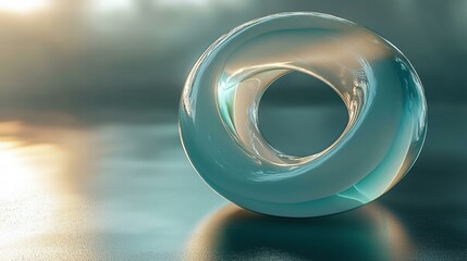 Poster - Abstract glass form. AI.