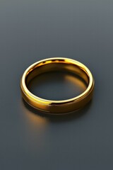 Poster - Golden ring on a dark surface. AI.