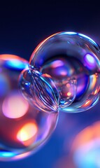 Poster - Colorful abstract bubble shapes. AI.