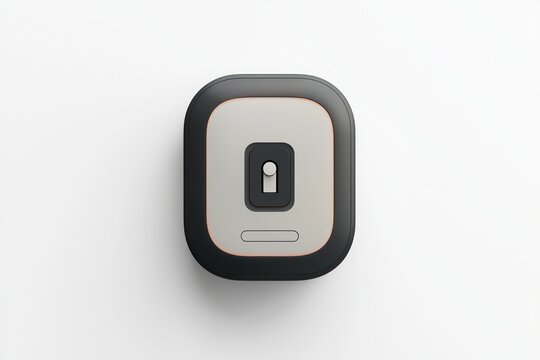 3D smart lock interface design with a sleek, secure look on a white background.