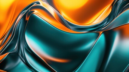 Poster - A futuristic digital background featuring a glowing teal and orange color scheme with complex fractal patterns.