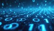 © Vadym - Close-up of binary code in glowing blue. Data stream cybersecurity, IT abstract background. Conceptual backdrop for computing, modern technology themes. Encryption, cyberspace, programming concept.