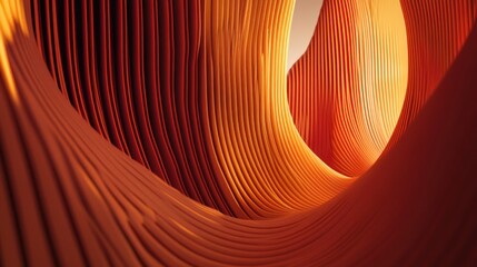 Poster - Abstract orange and red swirling tunnel.