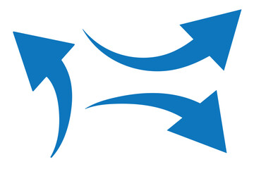 Poster - Long arrows icon. Long curved hand drawn arrow isolated.