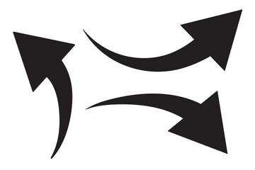 Poster - Long arrows icon. Long curved hand drawn arrow isolated.