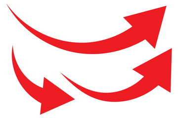 Poster - Long arrows icon. Long curved hand drawn arrow isolated.