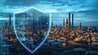 © tolem929 - Industrial security shield, digital protection over refinery