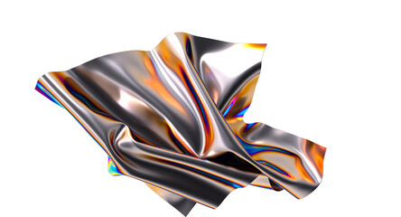Aufkleber - Metallic fabric with an iridescent sheen flowing gracefully