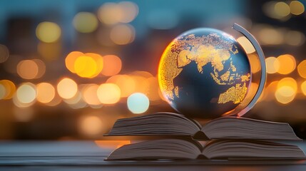 Aufkleber - Elegant World Book and Copyright Day artwork showcasing sophisticated calligraphy on a radiant bokeh blurred background featuring soft glowing orbs and gentle color transitions