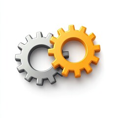 Poster - Interlocking Gears on White Background (1)
