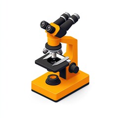 Poster - Isometric Orange Microscope Illustration