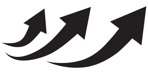 Poster - Long arrows icon. Long curved hand drawn arrow isolated.