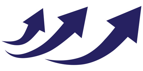 Poster - Long arrows icon. Long curved hand drawn arrow isolated.