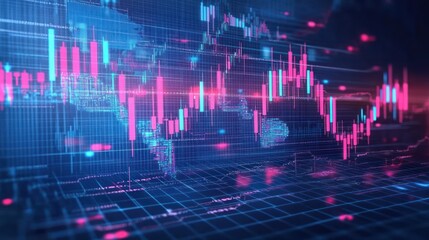 Poster - Vibrant Stock Market Data Visualization with Graphs