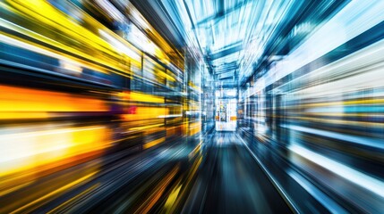 Poster - Abstract Motion Blur of Modern Urban Architecture with Vibrant Colors