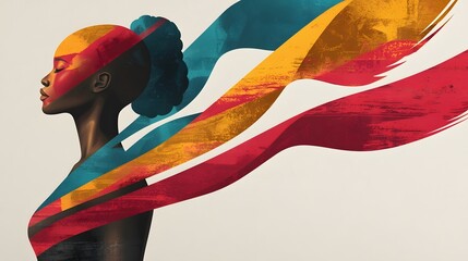 Poster - Vibrant of Juneteenth Emancipation Day Featuring Glowing Freedom Text Vibrant Textures and African Heritage Colors in a Modern Graphic Design Commemorating June 19th and the Fight for