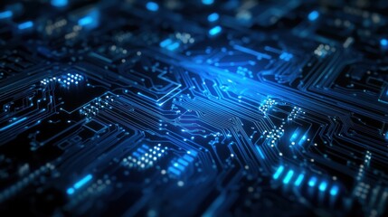 Poster - Close-up of a glowing circuit board design