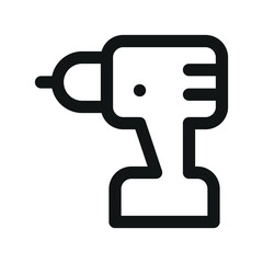 Poster - drill ui icon, power tools simple line user interface vector symbol