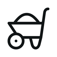 Poster - construction cart ui icon, construction trolley simple line user interface vector symbol