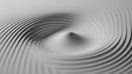 Poster - Abstract swirling white vortex with a central cone.