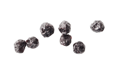 Wall Mural - Dried blueberries isolated on white background.