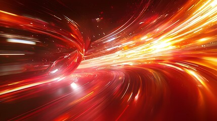 Poster - Abstract red light speed tunnel, cosmic journey