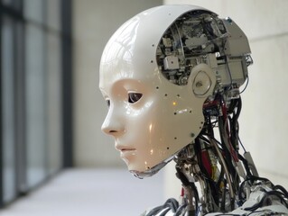 Poster - Human-like robot in modern interior space