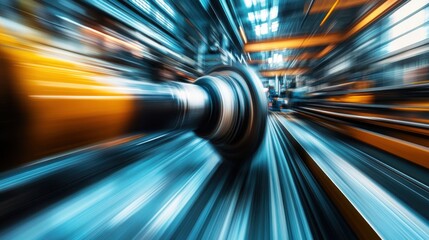 Poster - Motion Blur of Industrial Equipment in Factory Environment