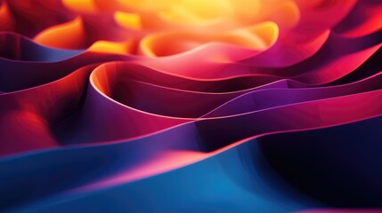 Poster - A mesmerizing abstract background of 3D fractal patterns in vibrant hues, illuminated by light effects, creating depth and complexity in the design