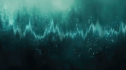 Poster - A steady cyan heartbeat pattern on an EKG monitor, illustrating calmness and stability, creating a sense of comfort and tranquility