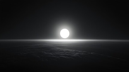 Aufkleber - A subtle and elegant dark wallpaper with a soft gradient, creating the illusion of a solar eclipse with a glowing horizon, evoking serenity and mystery