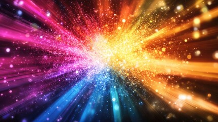Aufkleber - A vibrant abstract color explosion, visually expressing the high energy and rhythm of a pop song with dynamic, colorful bursts and movement