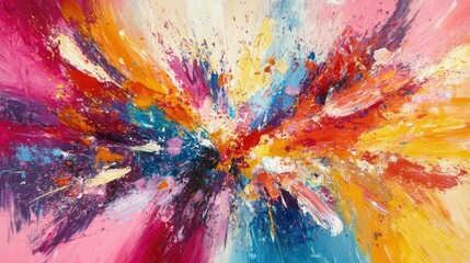 Poster - A vibrant abstract color explosion, visually expressing the high energy and rhythm of a pop song with dynamic, colorful bursts and movement