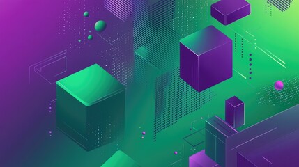 Poster - Abstract geometric patterns in green and violet, symbolizing data science's fluidity and speed, with visual hints at the versatility of Julia programming