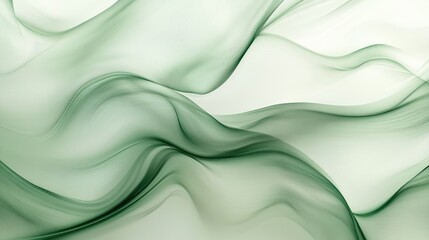 Poster - Abstract wallpaper featuring flowing, organic green lines, creating a natural design with soft curves and movement, perfect for eco-friendly themes
