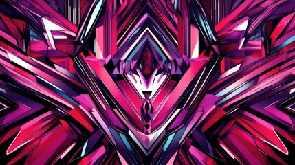 Poster - Bold geometric shapes and angular reflections create a powerful, dynamic pattern that delivers a high-energy, vibrant visual experience